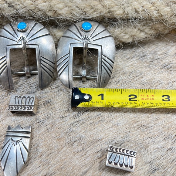 Clarence Bailon CB Pueblo Solid Sterling Silver Ranger Buckle Set main image 4